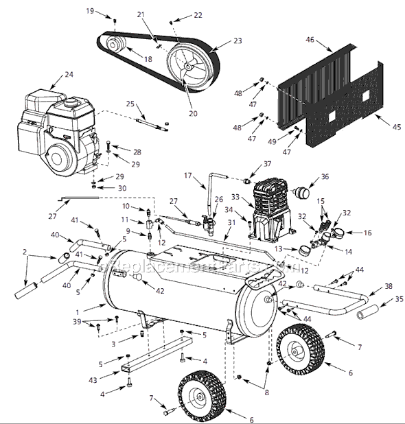 Page A Diagram and Parts List for EX801200 2005 Campbell Hausfeld Compressor